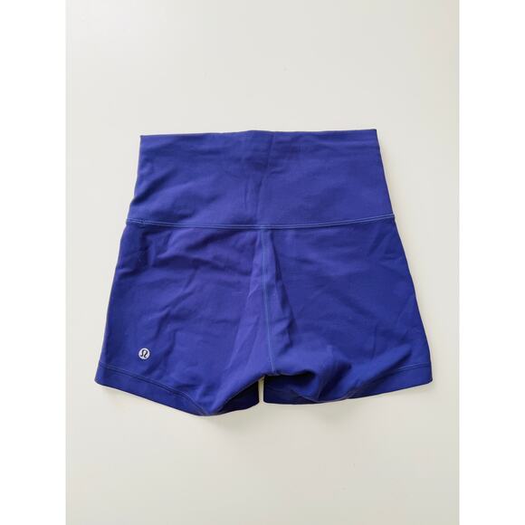 Lululemon petrol purple wunder train biker shorts - size 6, 4" inseam - Picture 3 of 5